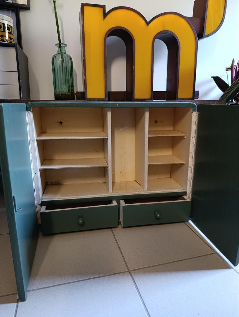 Charmante armoire pharmacie vintage à casiers et tiroirs, Ophalen of Verzenden, Gebruikt