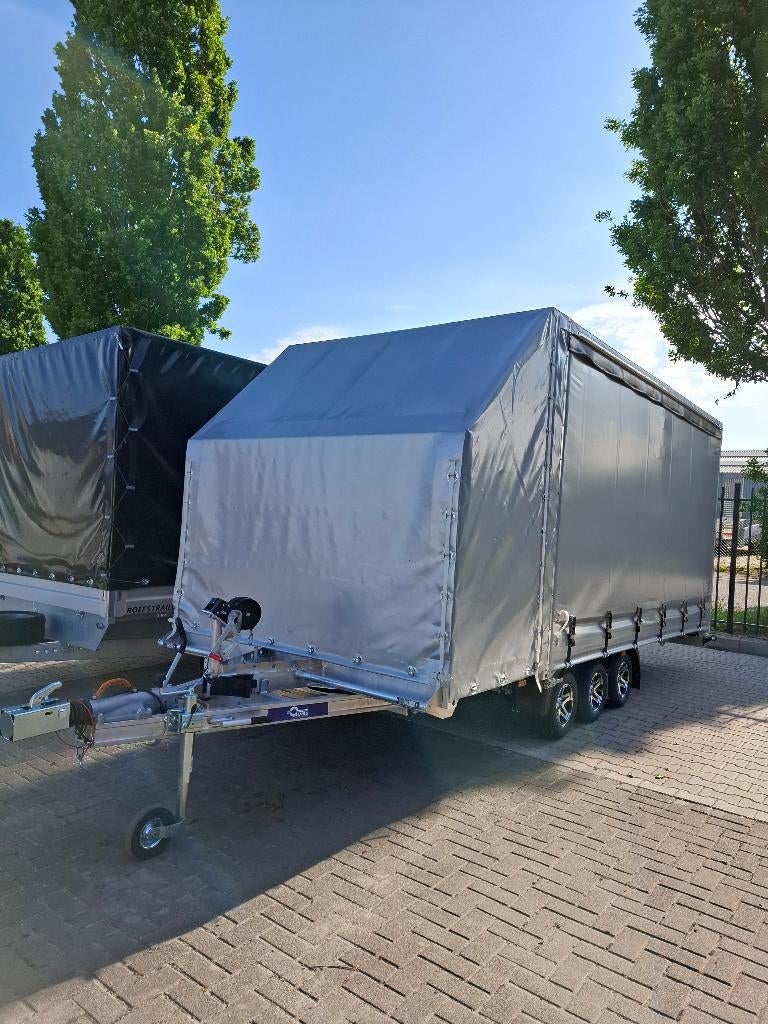 Nieuwe aluminium autotransporter 3500 kg met huif (520x210), Autos : Divers, Remorques, Neuf, Enlèvement