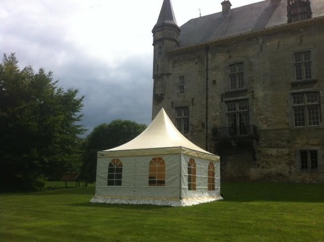 Pagodetent Feesttent Opslagtent 5x5mtr ( Koop en/of huur ), Ophalen, Gebruikt, 2 meter of meer, 4 tot 6 meter