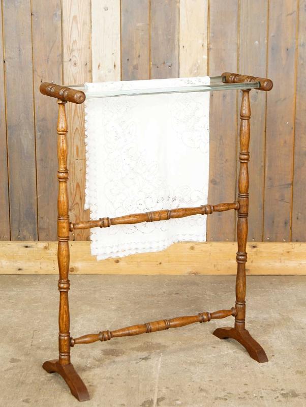 houten handdoekenrek met glazen stangen, Ophalen of Verzenden, Zo goed als nieuw, Bruin, Handdoekenrek