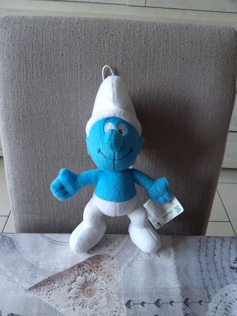Peluche Schtroumpf Normal, Collections, Enlèvement ou Envoi, Utilisé, Poupée, Figurine ou Peluche