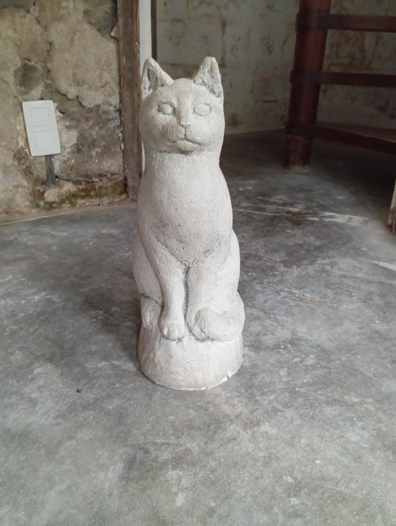 Statue chat en pierre, Jardin & Terrasse, Enlèvement, Comme neuf, Pierre, Animal