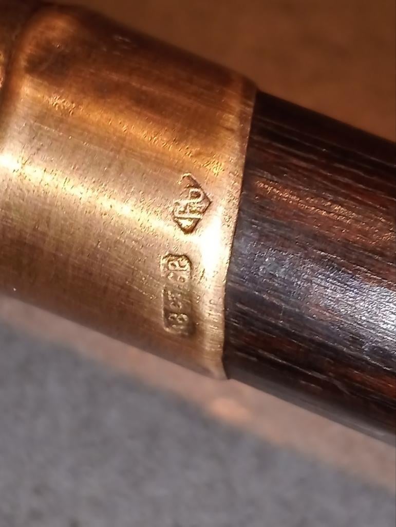 Oude M.atra.que-wandelstok, Antiek en Kunst, Curiosa en Brocante, Ophalen of Verzenden