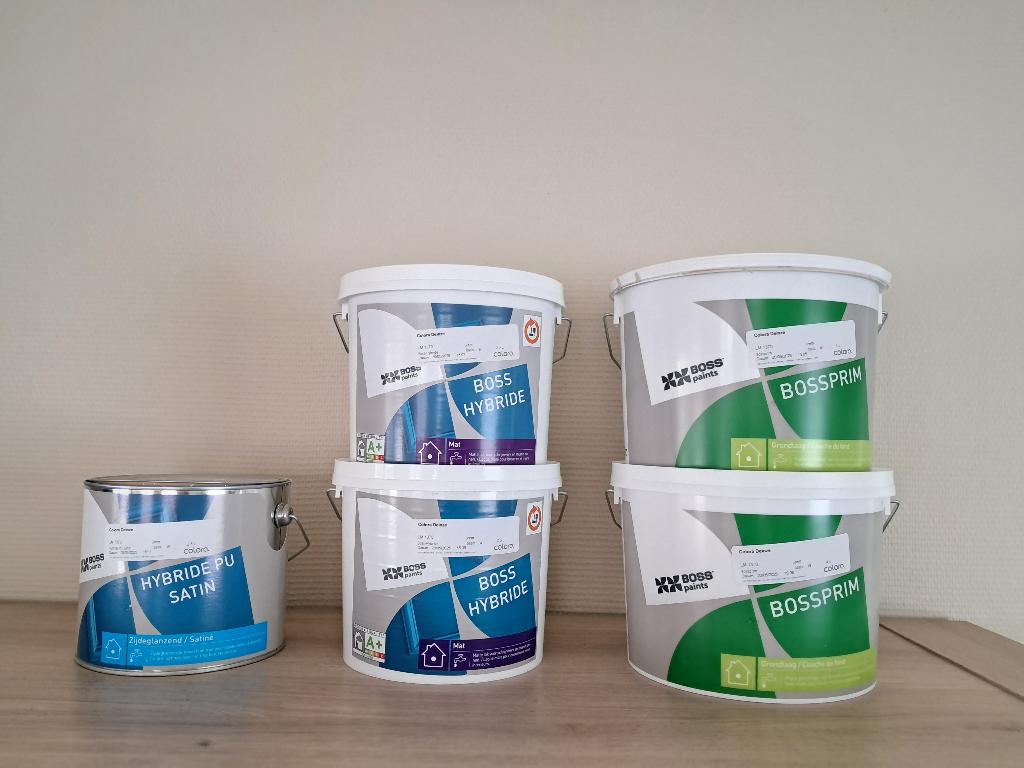 Boss paints kleur Leem 1370, Doe-het-zelf en Bouw, Ophalen, 5 tot 10 liter, Beige, Nieuw