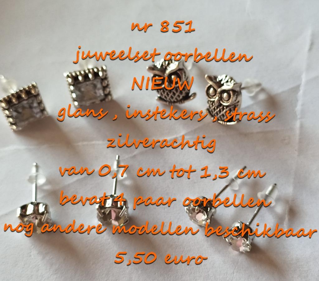 851. Juweelset oorbellen , NIEUW , verzending inbegrepen, Overige materialen, Verzenden, Nieuw, Knopjes of Stekers