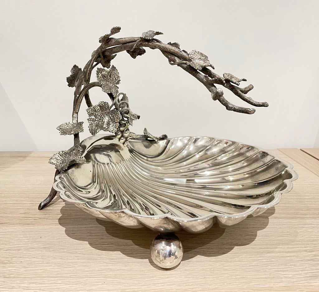 Antiek verzilverde sierschaal 1900, Ophalen of Verzenden, Zilver