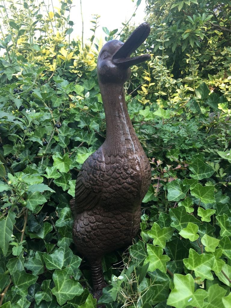 Beau canard, en fonte, brun., Jardin & Terrasse, Enlèvement ou Envoi, Métal, Animal