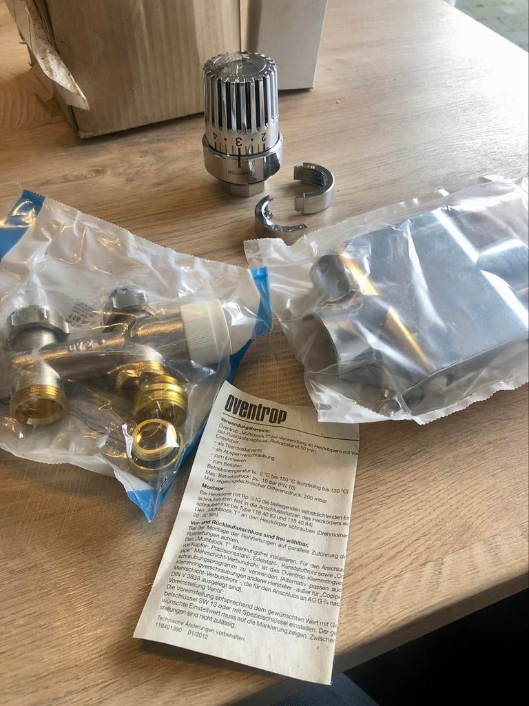 Oventrop thermostaat ventiel, afdekking en thermostaat, Ophalen of Verzenden, Nieuw, Thermostaat