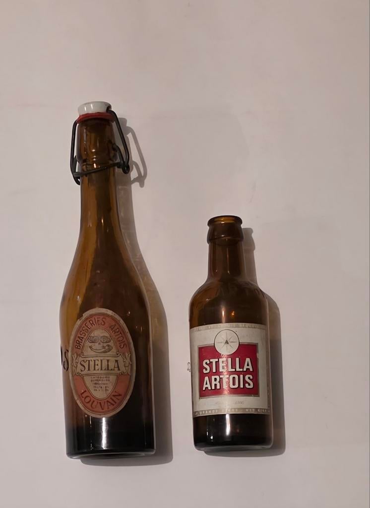 2 oude bierflesjes van Stella Artois, Verzamelen, Ophalen, Flesje(s), Stella Artois
