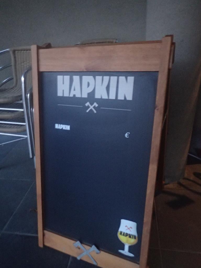 krijtbord Hapkin, Verzamelen, Biermerken, Ophalen, Gebruikt, Reclamebord, Plaat of Schild