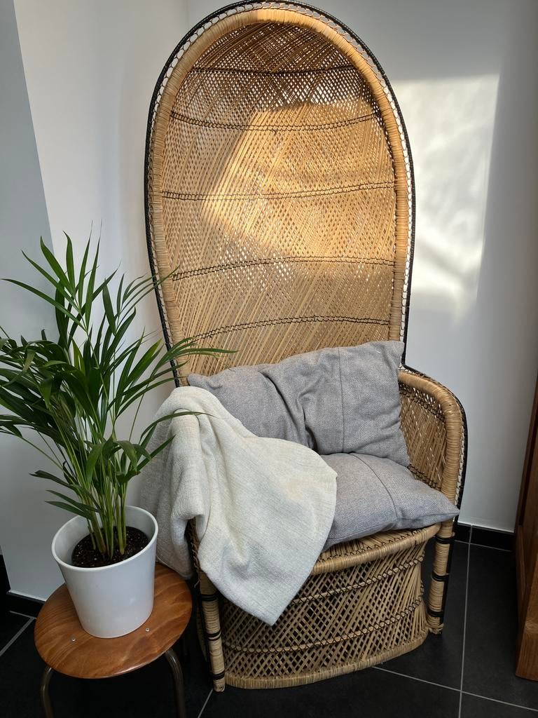 Vintage pauwen- of emmanuelstoel, Maison & Meubles, Enlèvement, Comme neuf