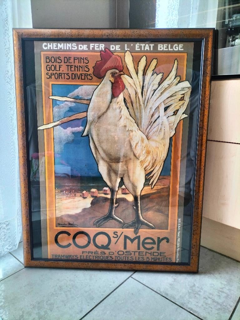 Cadre avec affiche De Haan/Coq sur Mer (réplique), Enlèvement