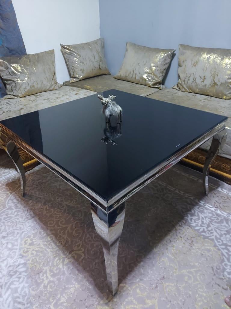 Woonkamertafel met zwart marmereffect van Tapis 1001, Ophalen, Vierkant