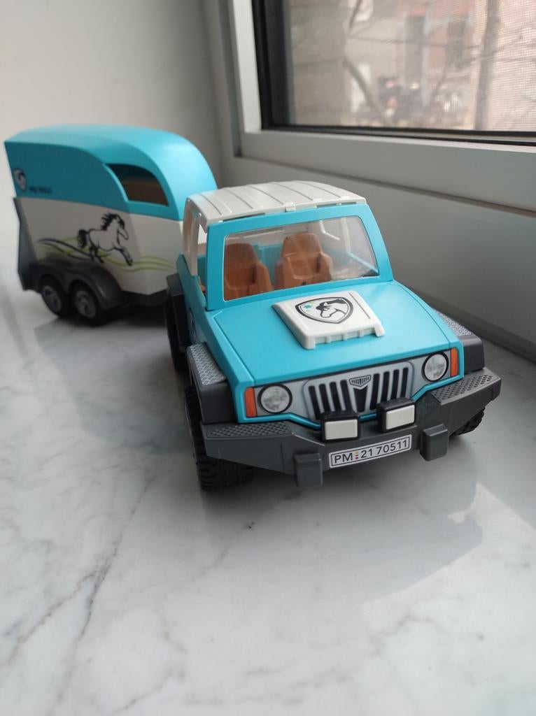 Aanhangwagen met trailer, Kinderen en Baby's, Speelgoed | Playmobil, Ophalen, Gebruikt, Complete set
