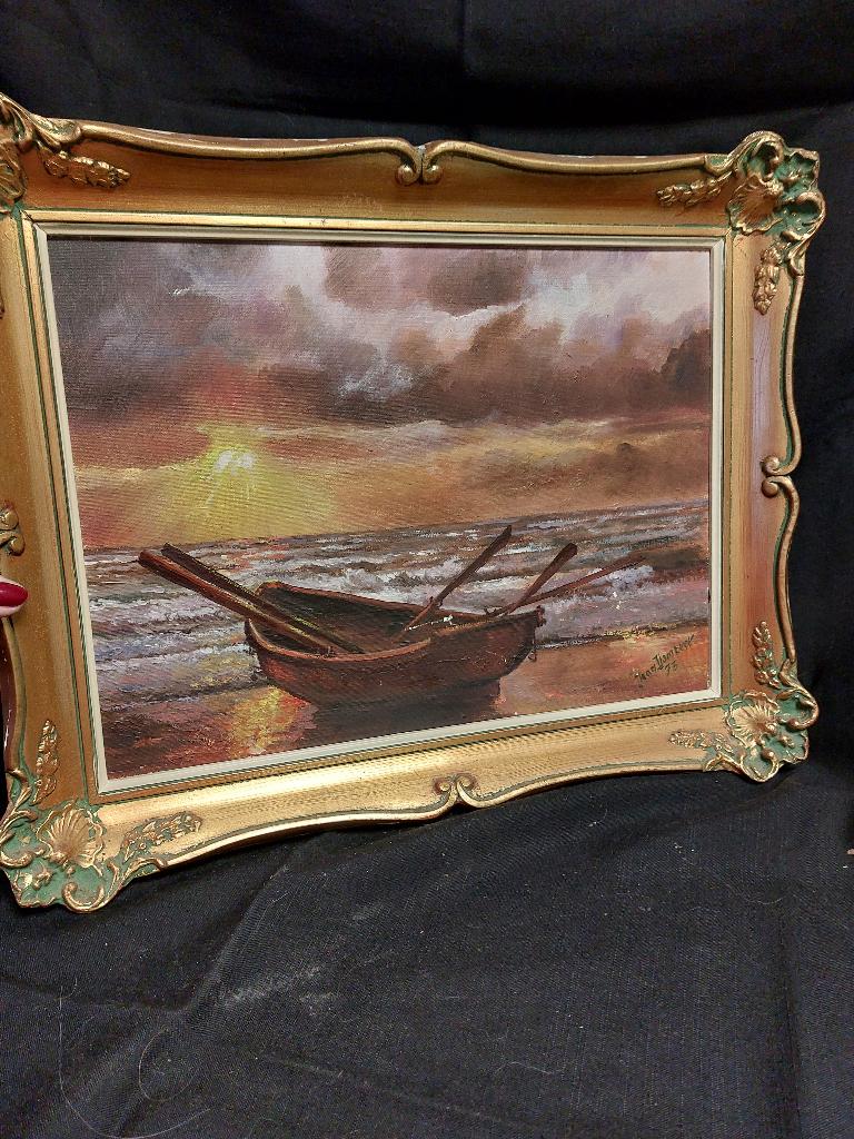 ANCIENE PEINTURE SIGNEE ET ENCADREE, Antiquités & Art, Enlèvement ou Envoi