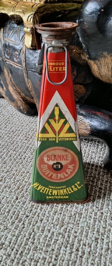 Vintage blik van de verfproducent H. Vettewinkel & Zonen., Verzamelen, Blikken, Ophalen of Verzenden, Gebruikt, Overige, Overige merken
