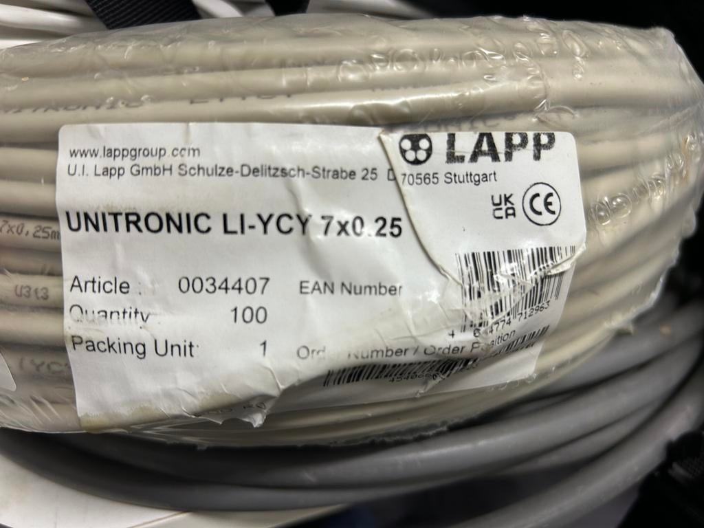 Cable unitronic 7x0,25 LIYCY, Bricolage & Construction, Enlèvement ou Envoi, Comme neuf