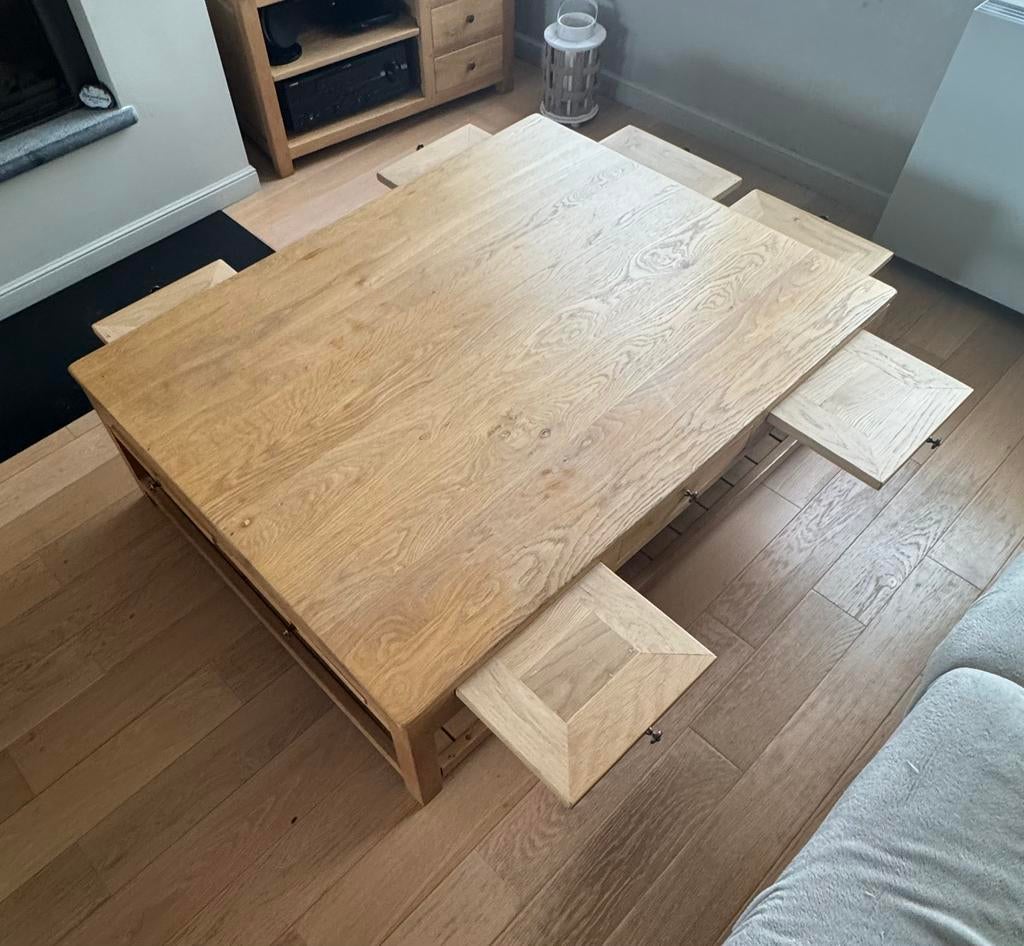 Table de salon en chêne réalisée par un ébéniste, Enlèvement, Utilisé, Chêne