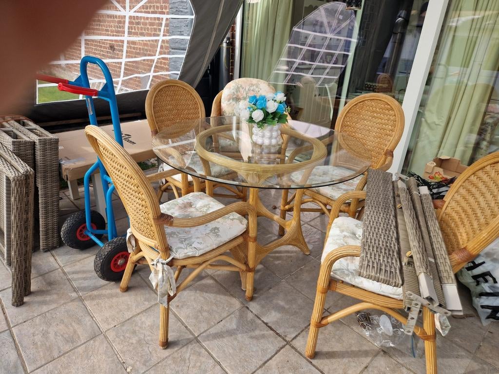 Rotan set, Tuin en Terras, Ophalen, Rotan