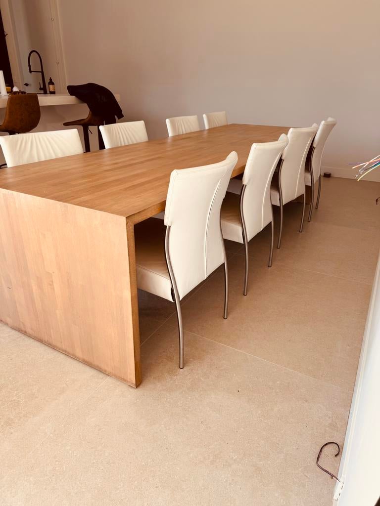 Eiken tafel, Huis en Inrichting, Ophalen, Eikenhout, 200 cm of meer, 50 tot 100 cm