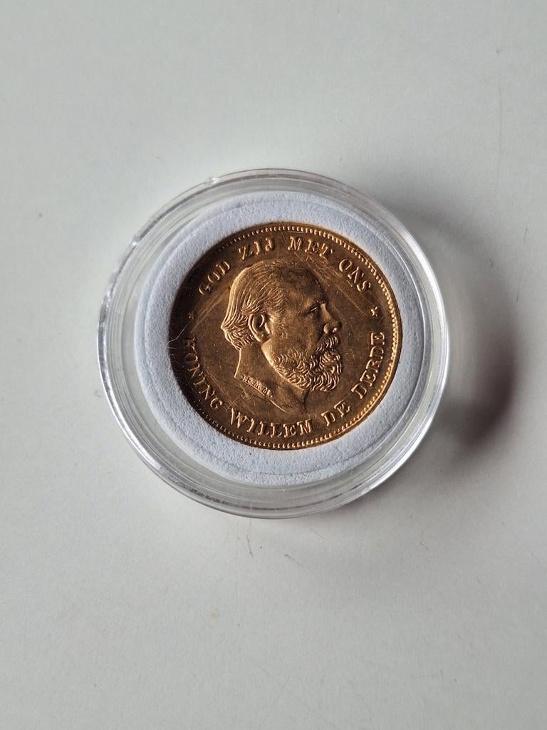 Gouden munt 10 Gulden 1876 Willem III Nederland, Ophalen, Goud