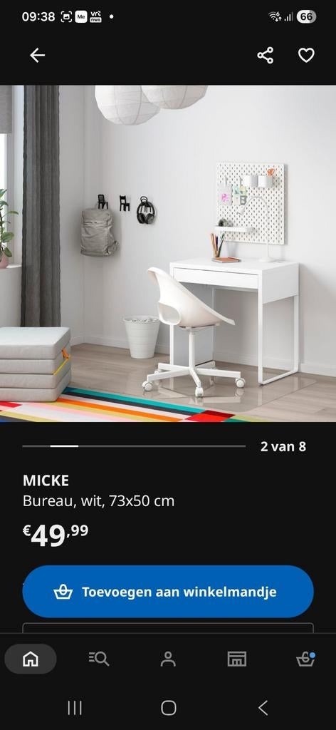Ikea Micke Bureau wit, Ophalen