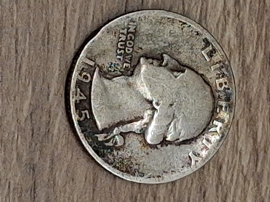 Zilver , quarter dollar , 1945, Postzegels en Munten, Munten | Amerika, Verzenden, Zilver