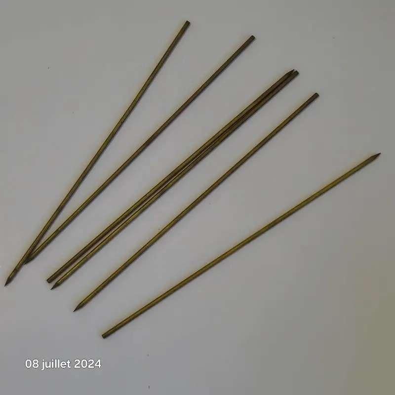 Set van 6 massieve holle koperen wormnaalden, 12 cm, Watersport en Boten, Hengelsport | Roofvissen, Verzenden, Nieuw, Haak