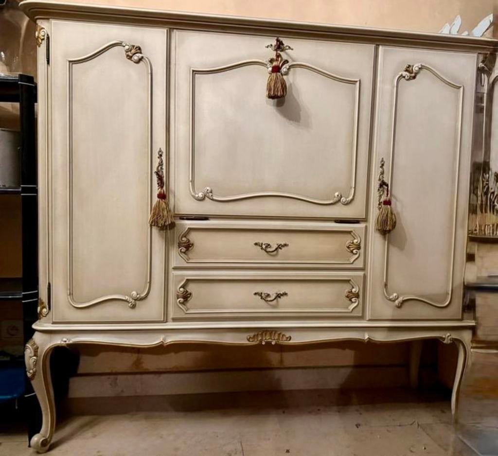 Armoire de bar/secrétaire vintage de style Louis XVI, Maison & Meubles, Armoires | Dressoirs, Utilisé, Enlèvement