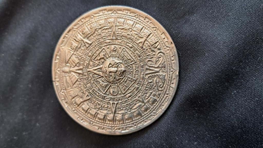 Broche Vintage Aztec en Argent 925, Enlèvement ou Envoi, Argent, Argent