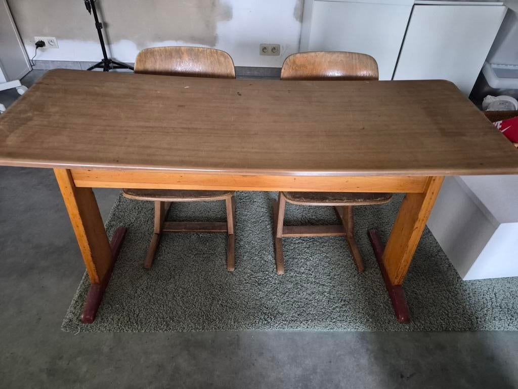 Te koop! Schoolbankje met 2 bijpassende stoelen merk Inca, Enlèvement