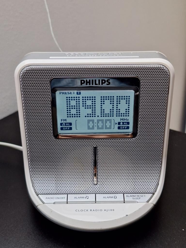 Philips AJ100 Digitale Wekkerradio - Dubbele Alarm - Dimbaar, Ophalen of Verzenden, Radio