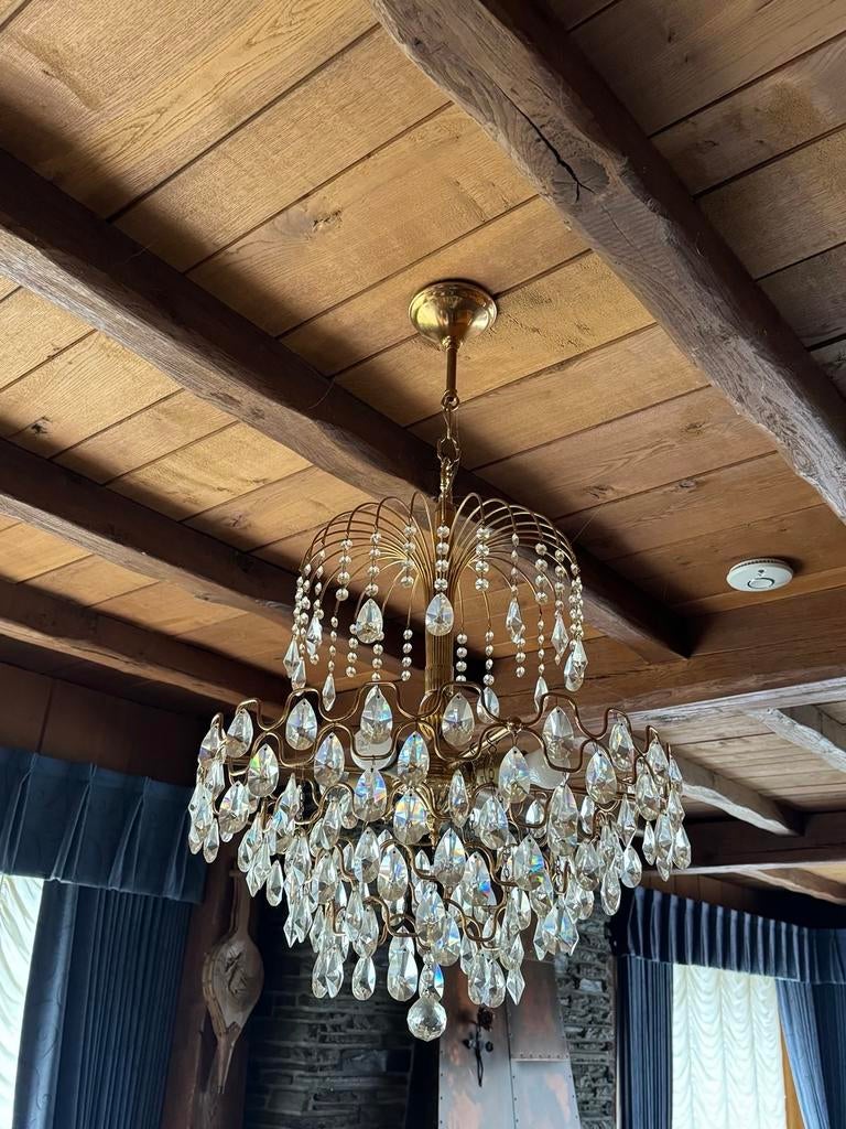 Kristallen kroonluchter / luster – vintage, in goede staat, Ophalen