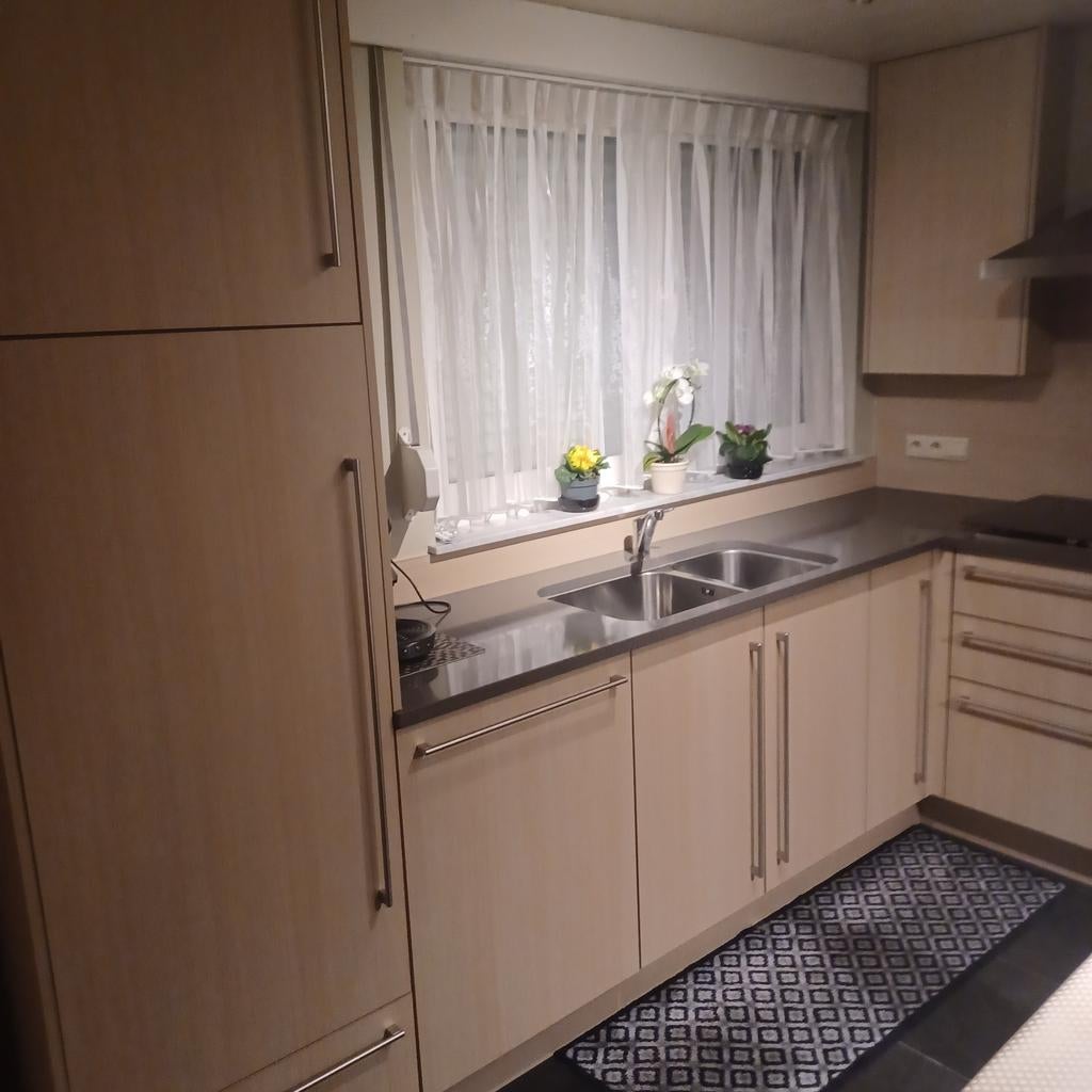 L-vormige keuken, Composite, Comme neuf, Enlèvement, Crème