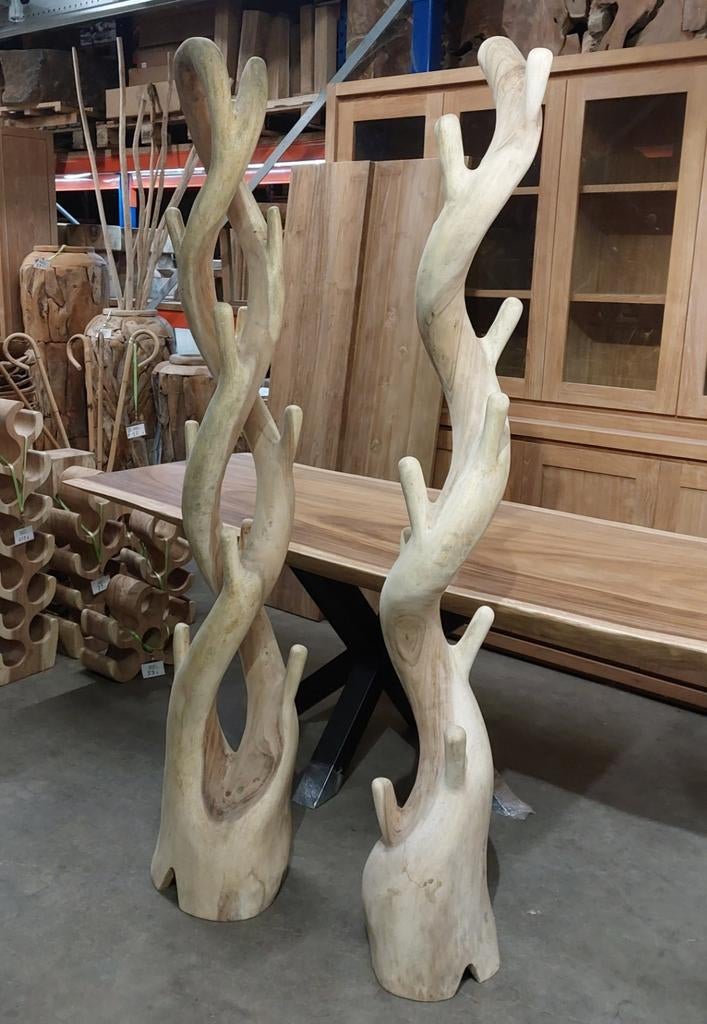 Kapstok in Suar, enkele en dubbele stam., Huis en Inrichting, Woonaccessoires | Kapstokken, Nieuw, Hout, Ophalen
