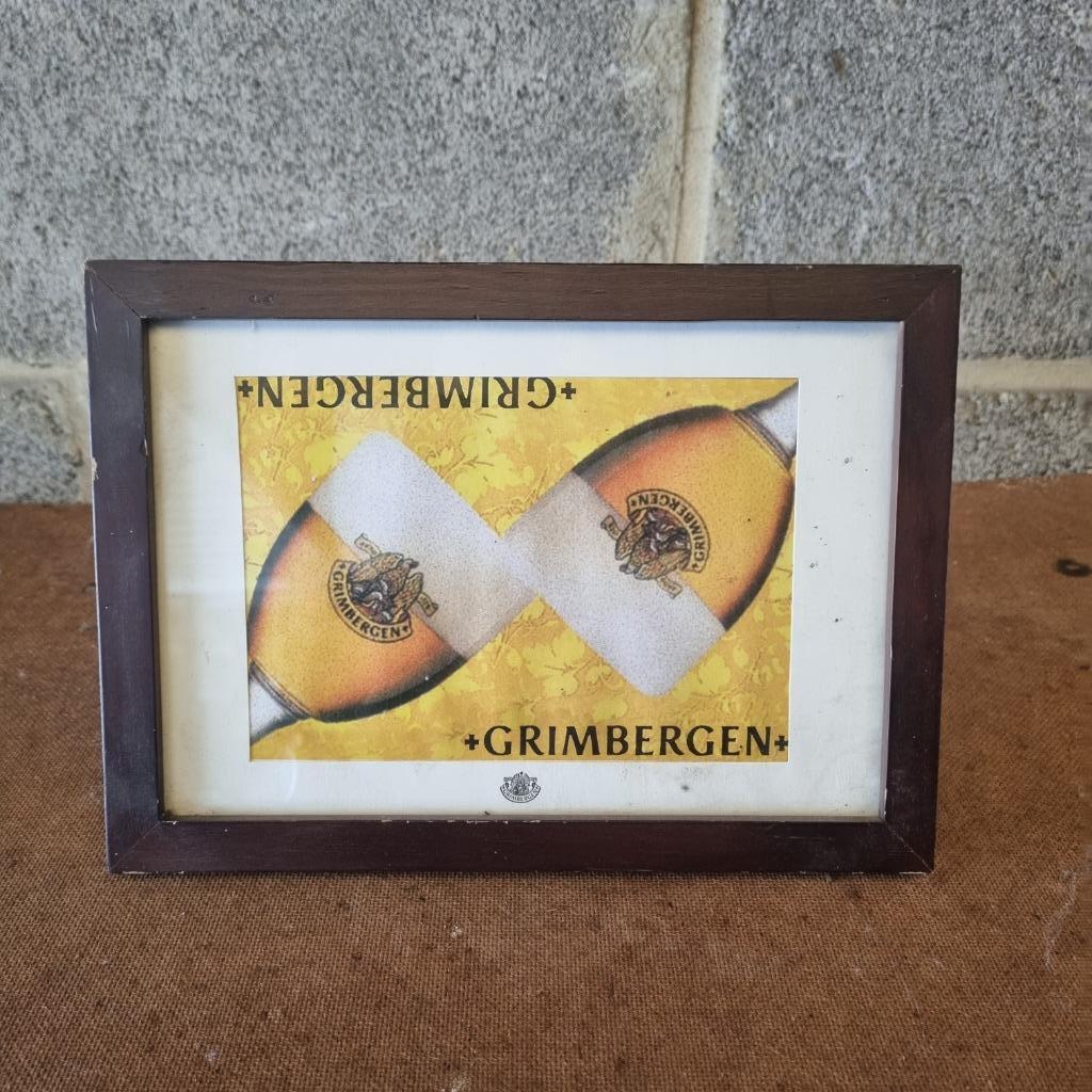 Publicité de table Grimbergen, Enlèvement ou Envoi, Utilisé, Panneau, Plaque ou Plaquette publicitaire, Autres marques