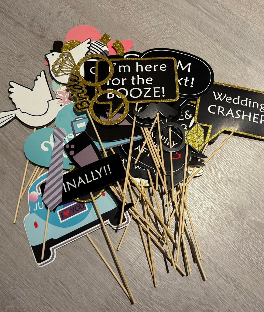 Photobooth props huwelijk, Ophalen