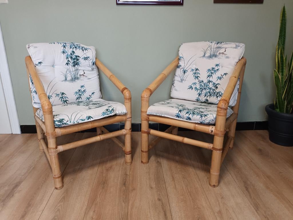 Bamboe armstoelen, Antiek en Kunst, Ophalen