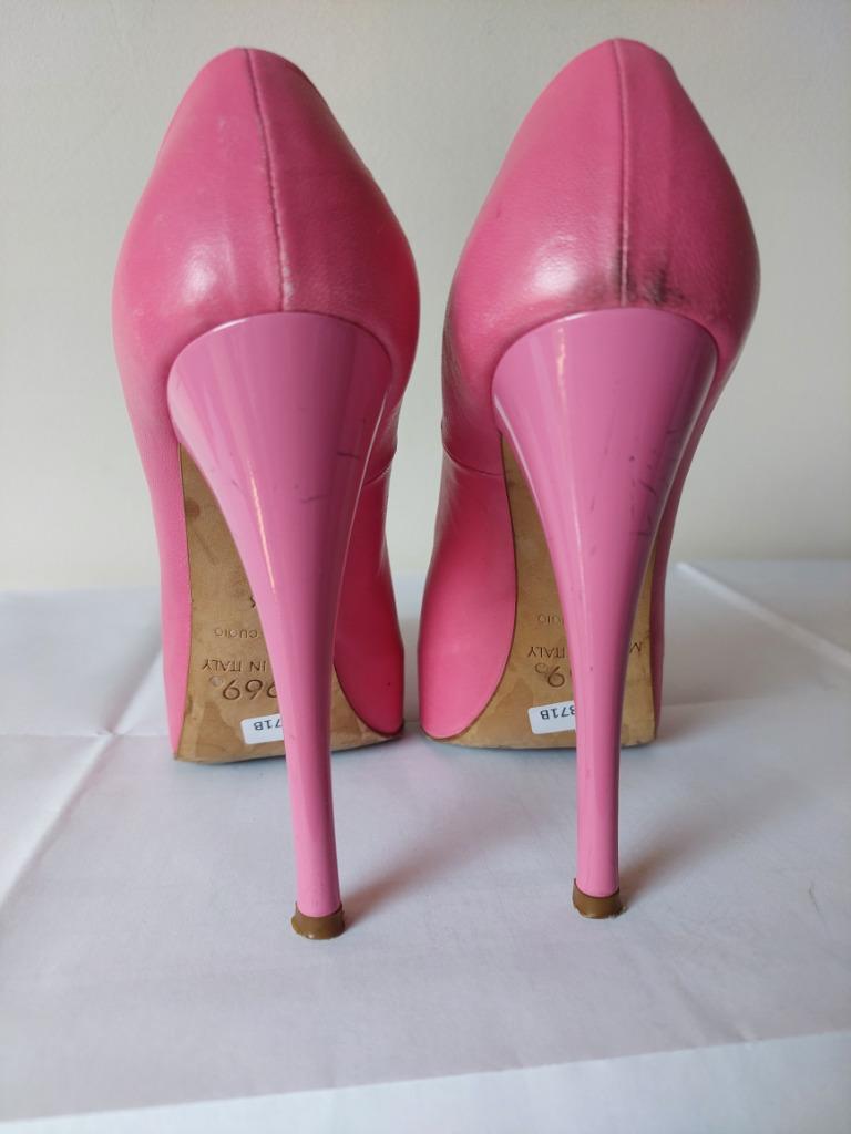 871B* 1969 sexy escarpins roses full cuir high heels (36), Rose, Escarpins, Porté, Envoi