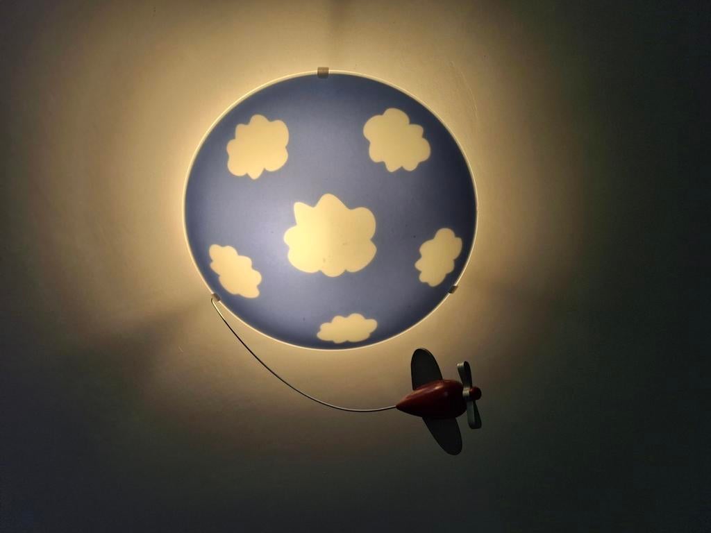 Kinderklamp plafondlamp vliegtuig, Ophalen