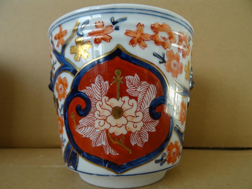 Curiosa Japanse bloempot Imari porselein Japan verguld 11cm, Ophalen of Verzenden