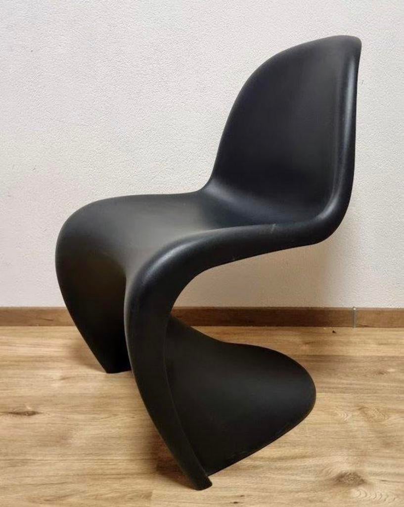 6 chaises Verner Panton noires, Maison & Meubles, Chaises, Utilisé, Cinq, Six Chaises ou plus, Autres matériaux, Noir, Enlèvement