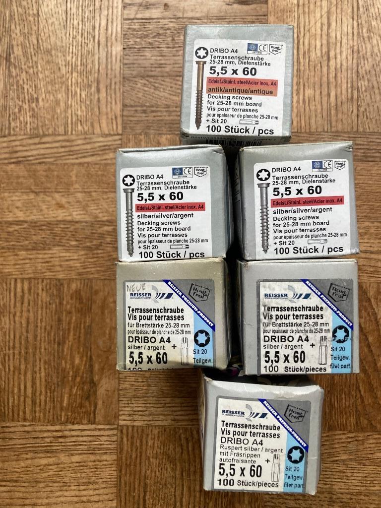 735 Vis pour fixation de terrasse en bois exotique. INOX A4!, Bricolage & Construction, Neuf, 50 à 100 mm, Vis, Enlèvement