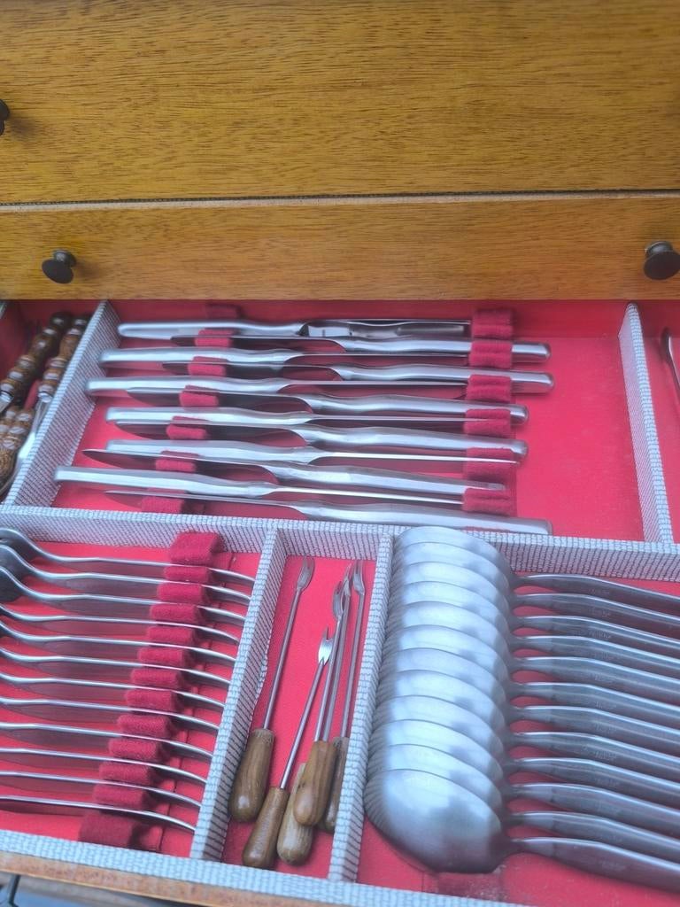 Oude bestekkoffer, Ophalen, Zo goed als nieuw, Zilver, Bestekset