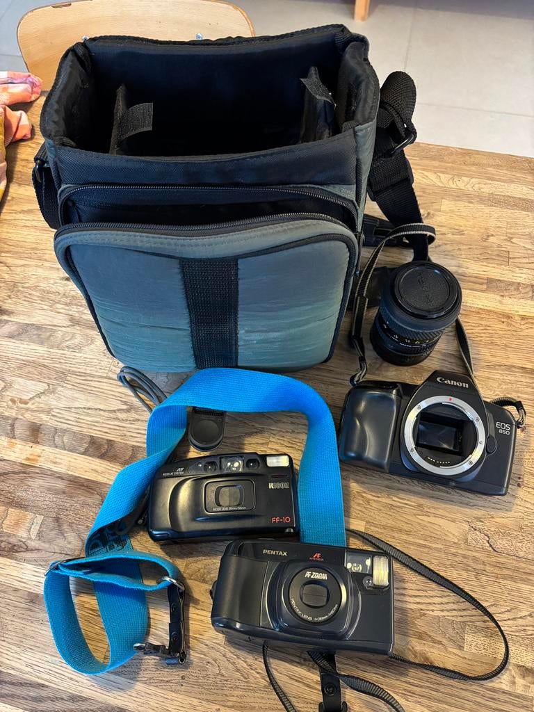 Fototoestellen canon, ricoh, pentax met tas, Ophalen, Zo goed als nieuw, Canon