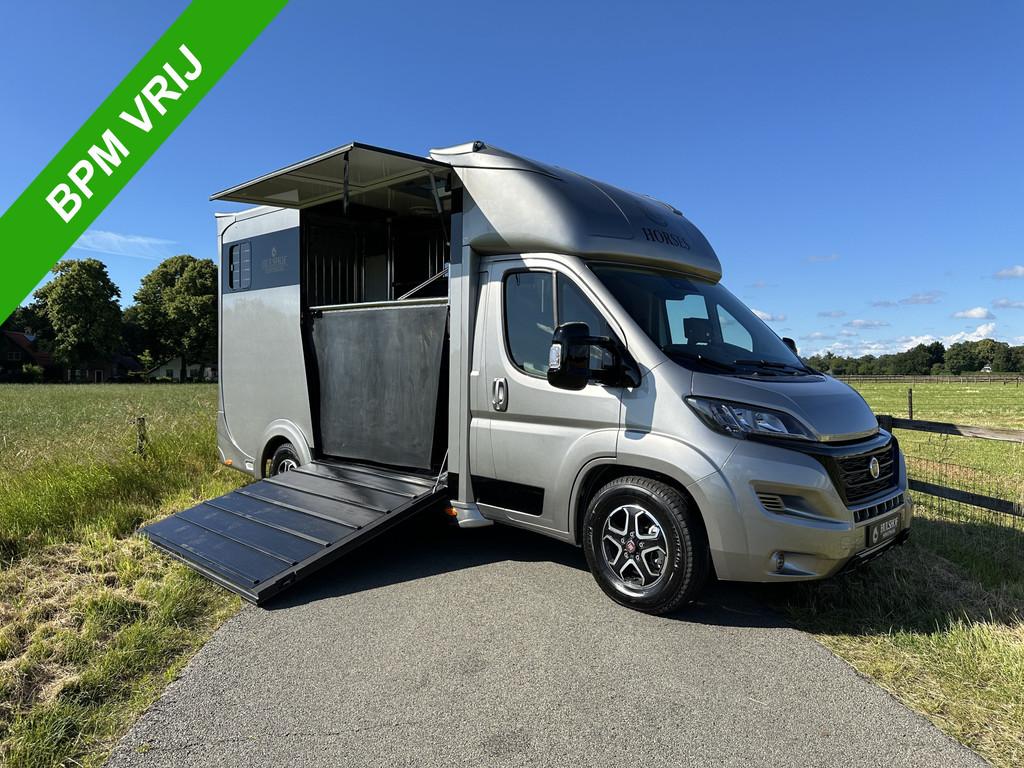 Fiat Ducato 3,65T C-rijbewijs 2-paards paardenvrachtwagen Au, Leder, Diesel, 140 pk, Zilver of Grijs