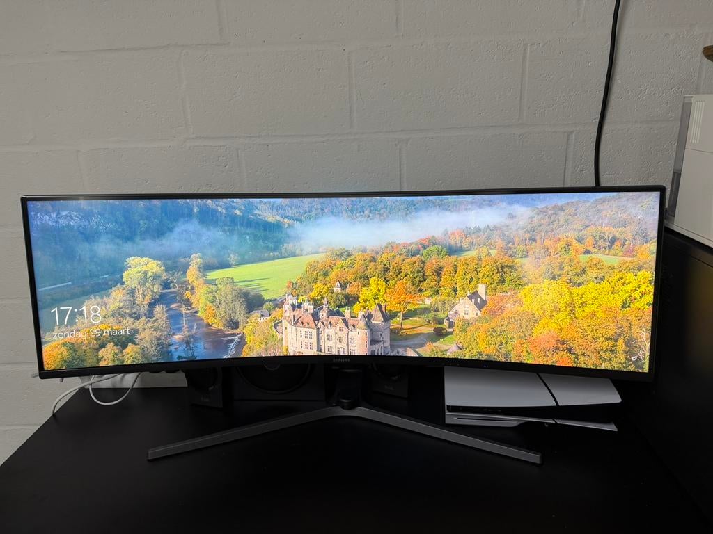 SAMSUNG 49INCH ULTRAWIDE - BUREAU - GAMESTOEL - SPEAKERS, Informatique & Logiciels, Enlèvement, Comme neuf, Ultrawide