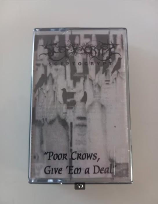 Tape Cassette Sceptocrypt Poor Crows Death Metal Hard Rock, Cd's en Dvd's, 1 bandje, Ophalen of Verzenden, Zo goed als nieuw, Origineel