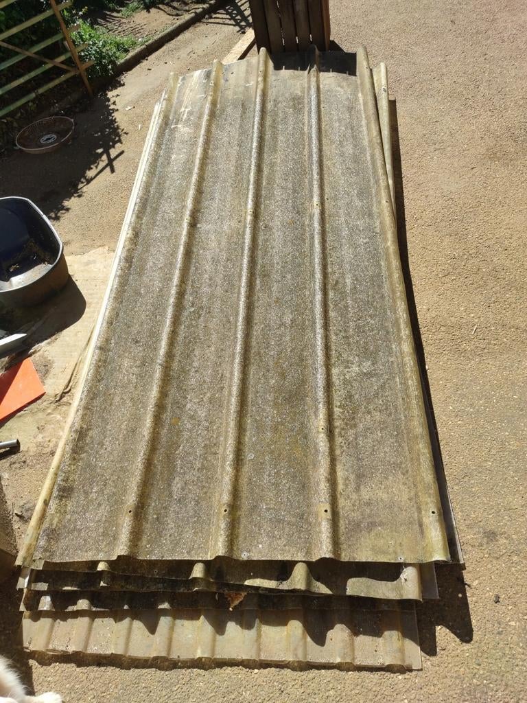 Oude dakplaten, glasvezel. 2,5 meter, 6 + 6 stuks, Ophalen, -, -, -