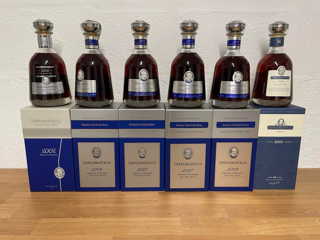 Rhum Diplomatico single vintage collection 6 bouteilles, Enlèvement, Neuf, Autres types